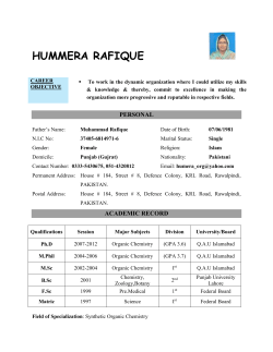 hummera rafique - Pakistan Council for Science and Technology