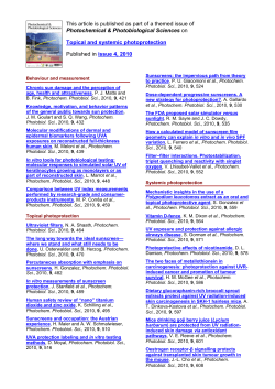 This article is published as part of a themed issue of Photochemical