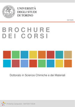 brochuredeicorsi - Dottorato in Scienze Chimiche e dei Materiali