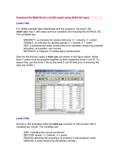 (HLM2) using SPSS input - Scientific Software International