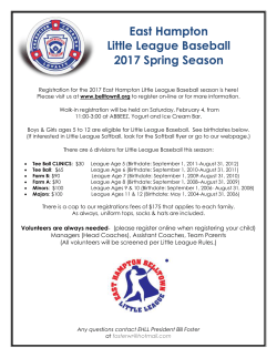 Get In The Game - East Hampton Little League