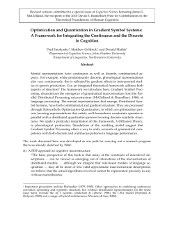Optimization and Quantization in Gradient Symbol Systems: A