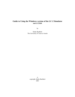 Guide to Using the Windows version of the LC