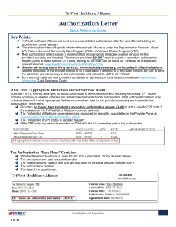 Authorization Letter - TriWest Healthcare Alliance