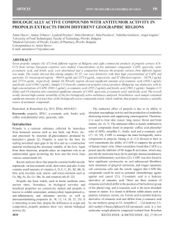 biologically active compounds with antitumor activity in propolis