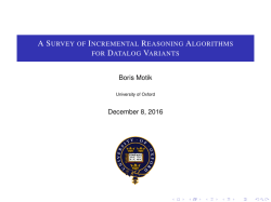 A Survey of Incremental Reasoning Algorithms for Datalog Variants