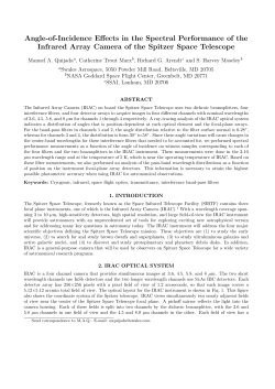 Angle-of-Incidence Effects in the Spectral Performance of the
