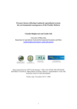 Pressure factors affecting Lombardy agricultural system: