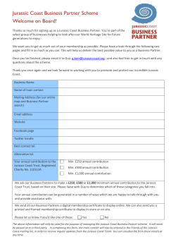 Jurassic Coast Business Partner Scheme Welcome Form