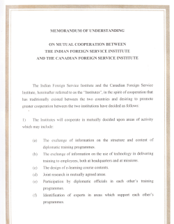 MEMORANDUM OF UNDERSTANDING ON MUTUAL