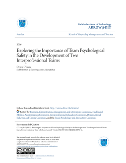 Exploring the Importance of Team Psychological