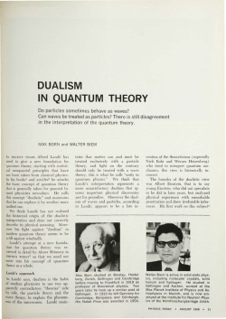 dualism in quantum theory
