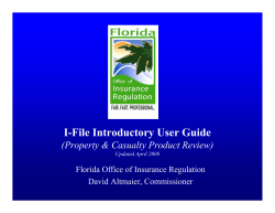 I-File Introductory User Guide - Office of Insurance Regulation
