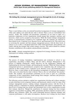 ASIAN JOURNAL OF MANAGEMENT RESEARCH Revisiting the