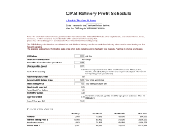 OIAB Refinery Profit Schedule