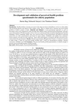 Development and validation of perceived health problem