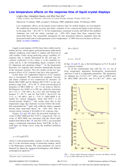 Low temperature effects on the response time of liquid crystal displays