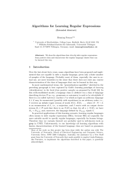 Algorithms for Learning Regular Expressions