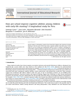 Does pre-school improve cognitive abilities among children with