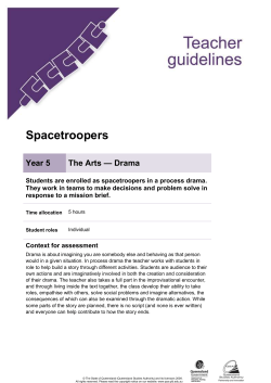 Drama assessment teacher guidelines | Spacetroopers