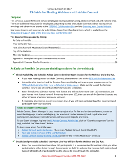 FS Guide for Hosing Webinars with Adobe Connect