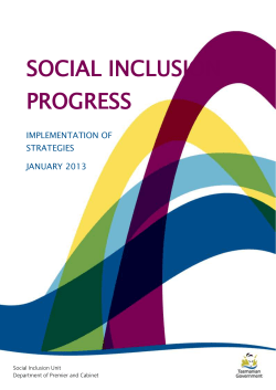 social inclusion progress - Department of Premier and Cabinet