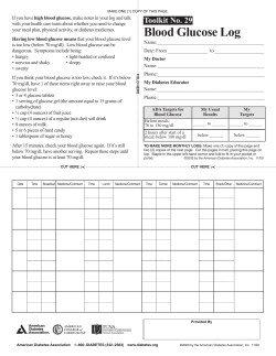 Blood Glucose Log