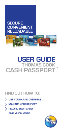 user guide - Thomas Cook Cash Passport