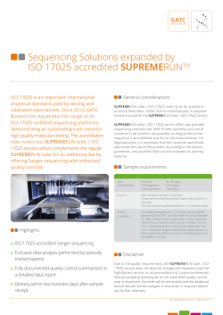 Sequencing Solutions expanded by ISO 17025