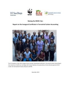 Raising the REDD+ Bar - Greenhouse Gas Management Institute