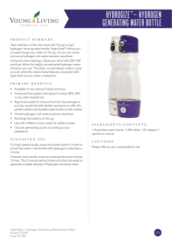 hydrogize&trade;&ndash; hydrogen generating water bottle