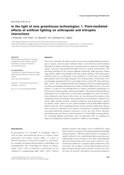 1. Plant-mediated effects of artificial lighting on