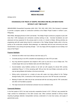 On track at Didipio, Records One Million Man Hours without Loss