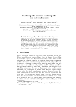 Shortest paths between shortest paths and independent sets