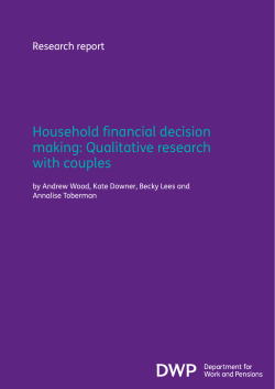 Household financial decision making: Qualitative research