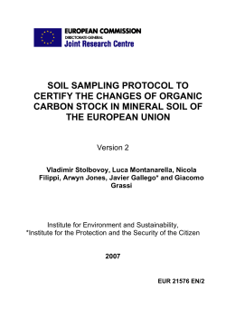 SOIL SAMPLING PROTOCOL TO Certify THE CHANGES OF