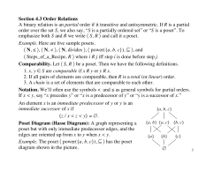 Section 4.3 Order Relations A binary relation is an partial order if it