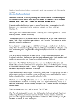 Esidimeni`s dead were stored in a pile in a rundown private