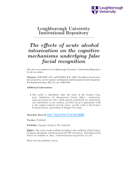 The e ects of acute alcohol intoxication on the cognitive mechanisms