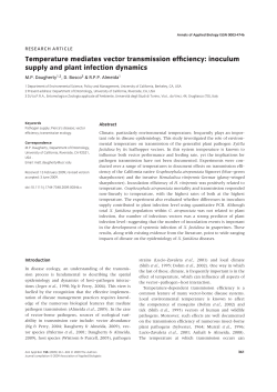 Temperature mediates vector transmission efficiency