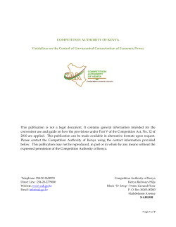 Guidelines on the Control of Unwarranted Concentration of