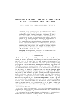 ESTIMATING MARGINAL COSTS AND MARKET