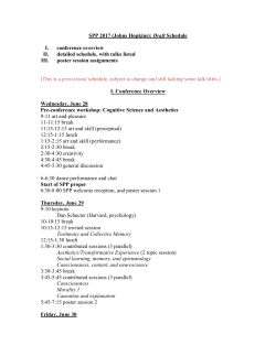 SPP 2017 (Johns Hopkins): Draft Schedule I. conference overview II
