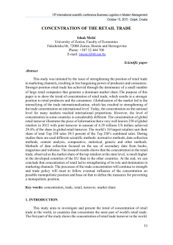 concentration of the retail trade
