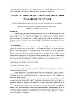 studies of coherent deuteron fusion and related nuclear reactions in