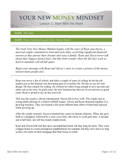 Leader Notes - Your New Money Mindset