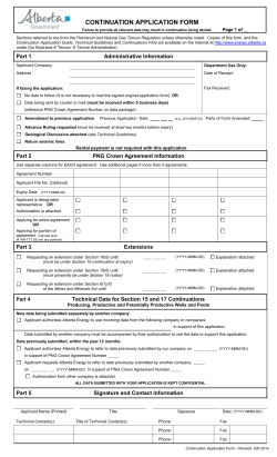 Continuation Application Form