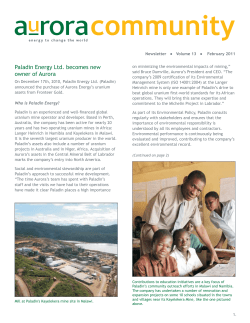 Paladin Energy Ltd. becomes new owner of Aurora