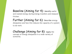 Lesson 6 &ndash; Energy dissipation Powerpoint