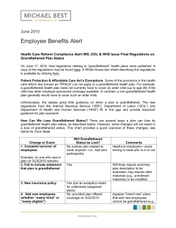 Grandfathered Plan Status